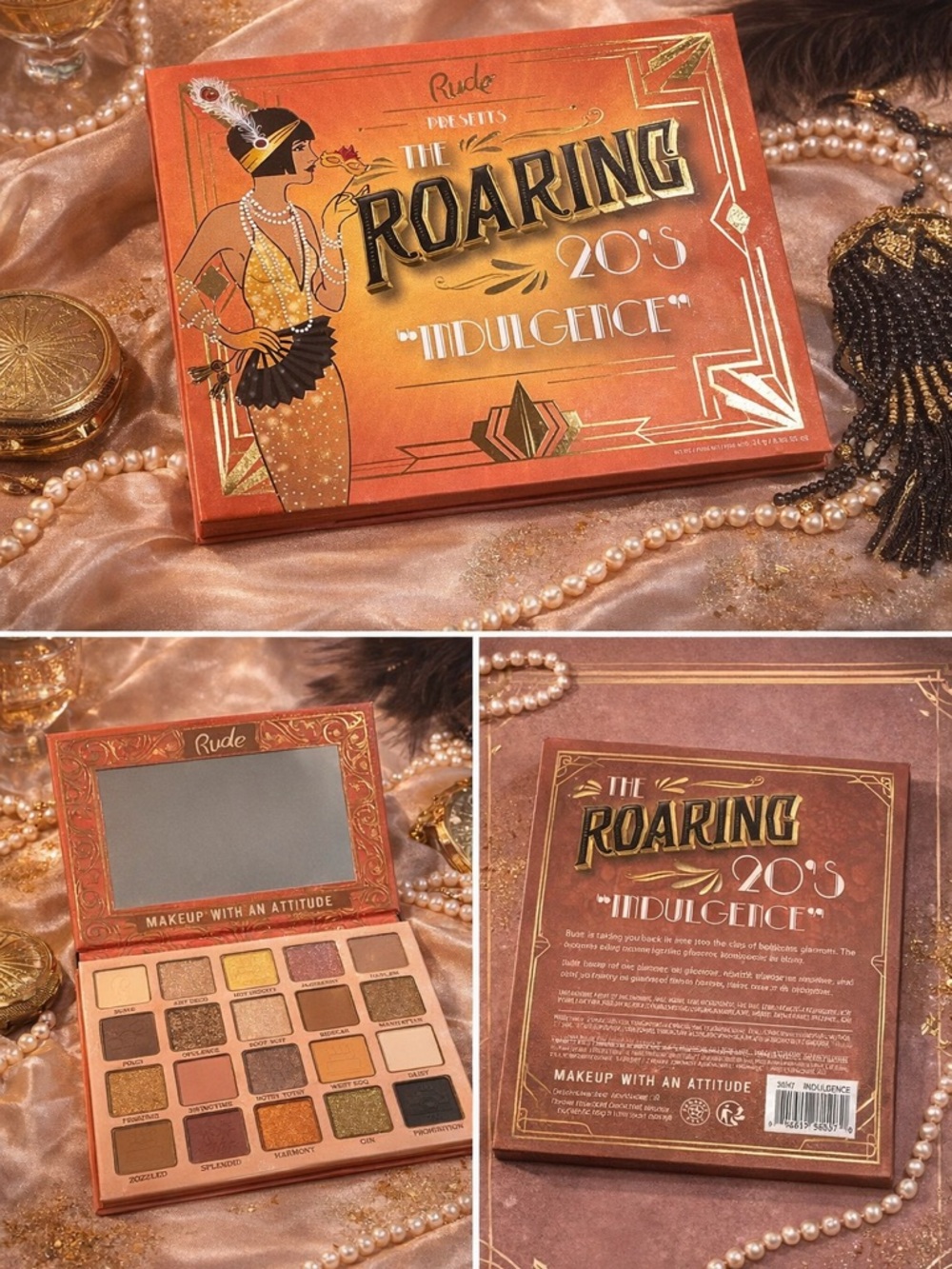 RUDE The Roaring 20's Indulgence Eyeshadow Palette - Bronze Gold Mix